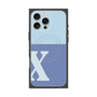 プレミアムスクエアケース with MagSafe［ オリジナル - initial two tone - X blue ］