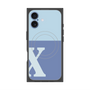 プレミアムスクエアケース with MagSafe［ オリジナル - initial two tone - X blue ］
