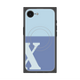 プレミアムスクエアケース with MagSafe［ オリジナル - initial two tone - X blue ］