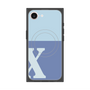 プレミアムスクエアケース with MagSafe［ オリジナル - initial two tone - X blue ］