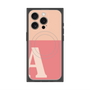 プレミアムスクエアケース with MagSafe［ オリジナル - initial two tone - A pink ］