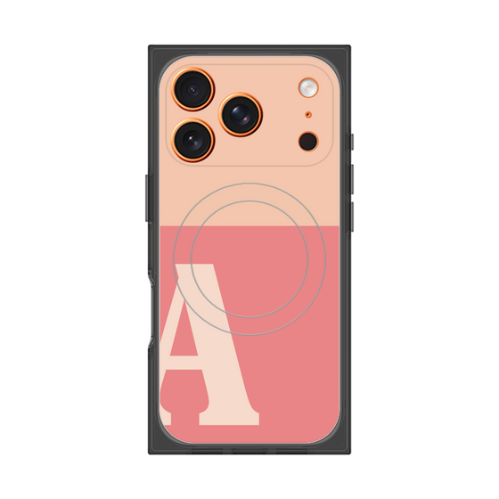 プレミアムスクエアケース with MagSafe［ オリジナル - initial two tone - A pink ］