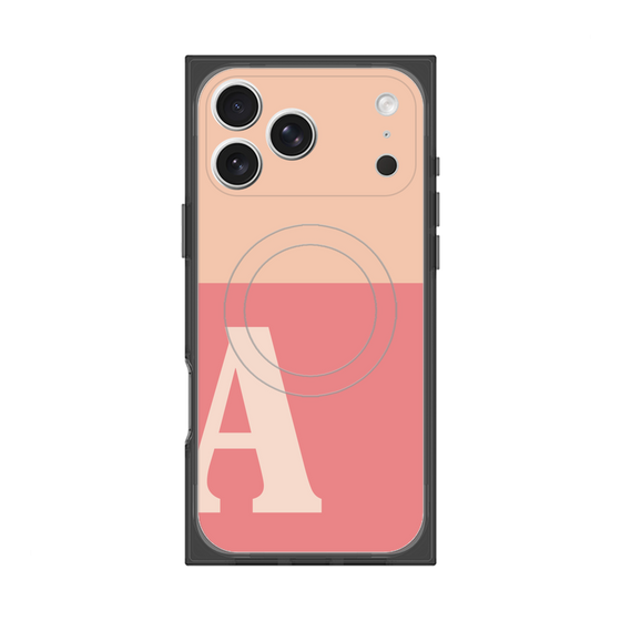 プレミアムスクエアケース with MagSafe［ オリジナル - initial two tone - A pink ］