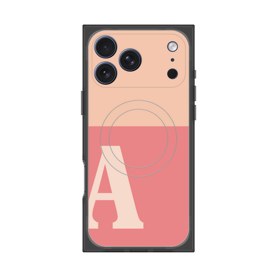 プレミアムスクエアケース with MagSafe［ オリジナル - initial two tone - A pink ］