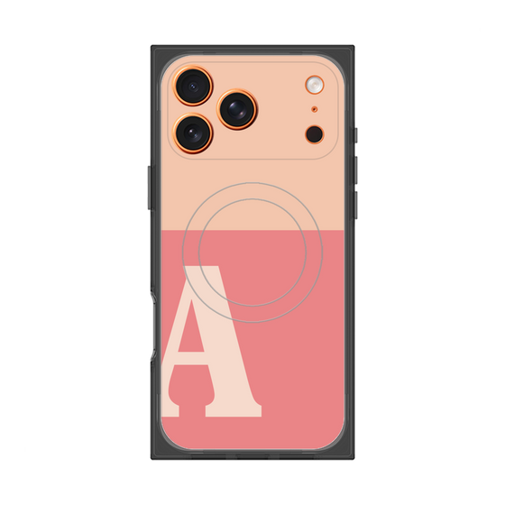 プレミアムスクエアケース with MagSafe［ オリジナル - initial two tone - A pink ］