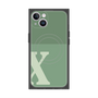 プレミアムスクエアケース with MagSafe［ オリジナル - initial two tone - X green ］