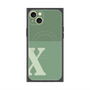 プレミアムスクエアケース with MagSafe［ オリジナル - initial two tone - X green ］