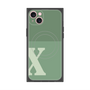 プレミアムスクエアケース with MagSafe［ オリジナル - initial two tone - X green ］