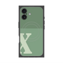 プレミアムスクエアケース with MagSafe［ オリジナル - initial two tone - X green ］