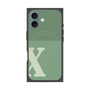 プレミアムスクエアケース with MagSafe［ オリジナル - initial two tone - X green ］