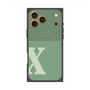 プレミアムスクエアケース with MagSafe［ オリジナル - initial two tone - X green ］