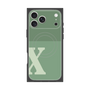 プレミアムスクエアケース with MagSafe［ オリジナル - initial two tone - X green ］