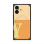 プレミアムスクエアケース with MagSafe［ オリジナル - initial two tone - Y orange ］