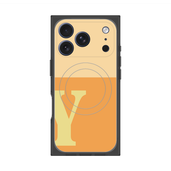 プレミアムスクエアケース with MagSafe［ オリジナル - initial two tone - Y orange ］