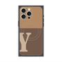 プレミアムスクエアケース with MagSafe［ オリジナル - initial two tone - Y brown ］