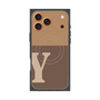 プレミアムスクエアケース with MagSafe［ オリジナル - initial two tone - Y brown ］