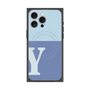プレミアムスクエアケース with MagSafe［ オリジナル - initial two tone - Y blue ］