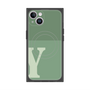 プレミアムスクエアケース with MagSafe［ オリジナル - initial two tone - Y green ］
