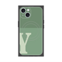プレミアムスクエアケース with MagSafe［ オリジナル - initial two tone - Y green ］