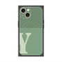 プレミアムスクエアケース with MagSafe［ オリジナル - initial two tone - Y green ］