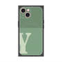 プレミアムスクエアケース with MagSafe［ オリジナル - initial two tone - Y green ］