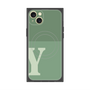 プレミアムスクエアケース with MagSafe［ オリジナル - initial two tone - Y green ］