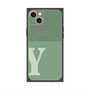 プレミアムスクエアケース with MagSafe［ オリジナル - initial two tone - Y green ］