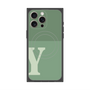 プレミアムスクエアケース with MagSafe［ オリジナル - initial two tone - Y green ］