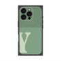 プレミアムスクエアケース with MagSafe［ オリジナル - initial two tone - Y green ］