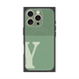 プレミアムスクエアケース with MagSafe［ オリジナル - initial two tone - Y green ］