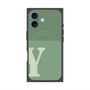 プレミアムスクエアケース with MagSafe［ オリジナル - initial two tone - Y green ］