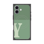 プレミアムスクエアケース with MagSafe［ オリジナル - initial two tone - Y green ］