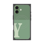 プレミアムスクエアケース with MagSafe［ オリジナル - initial two tone - Y green ］