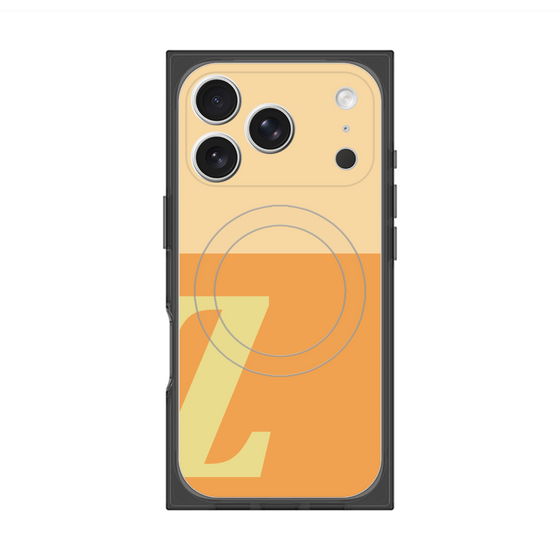 プレミアムスクエアケース with MagSafe［ オリジナル - initial two tone - Z orange ］
