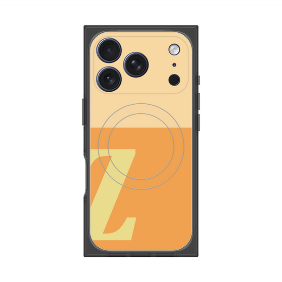 プレミアムスクエアケース with MagSafe［ オリジナル - initial two tone - Z orange ］