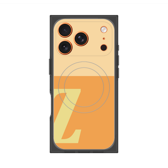 プレミアムスクエアケース with MagSafe［ オリジナル - initial two tone - Z orange ］