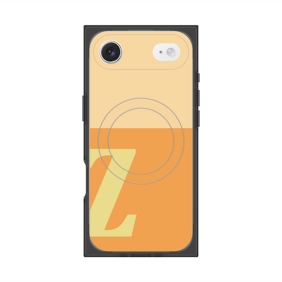 プレミアムスクエアケース with MagSafe［ オリジナル - initial two tone - Z orange ］