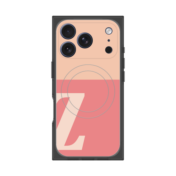 プレミアムスクエアケース with MagSafe［ オリジナル - initial two tone - Z pink ］