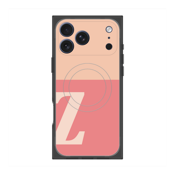 プレミアムスクエアケース with MagSafe［ オリジナル - initial two tone - Z pink ］