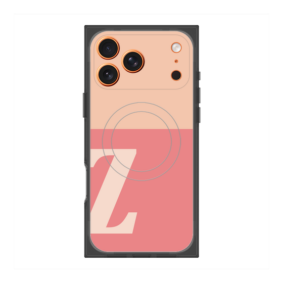 プレミアムスクエアケース with MagSafe［ オリジナル - initial two tone - Z pink ］