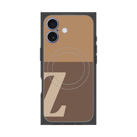 プレミアムスクエアケース with MagSafe［ オリジナル - initial two tone - Z brown ］