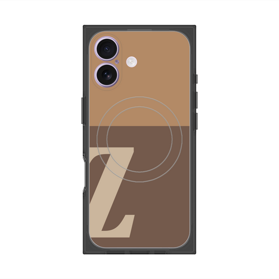 プレミアムスクエアケース with MagSafe［ オリジナル - initial two tone - Z brown ］