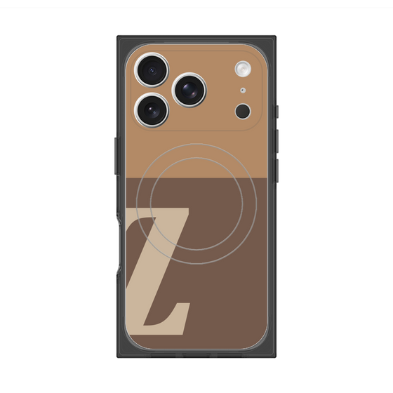 プレミアムスクエアケース with MagSafe［ オリジナル - initial two tone - Z brown ］