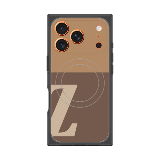 プレミアムスクエアケース with MagSafe［ オリジナル - initial two tone - Z brown ］
