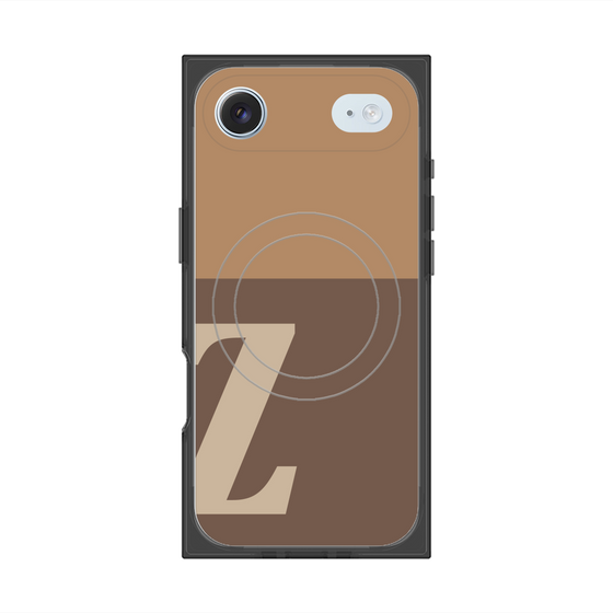 プレミアムスクエアケース with MagSafe［ オリジナル - initial two tone - Z brown ］