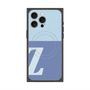 プレミアムスクエアケース with MagSafe［ オリジナル - initial two tone - Z blue ］