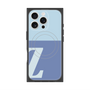 プレミアムスクエアケース with MagSafe［ オリジナル - initial two tone - Z blue ］