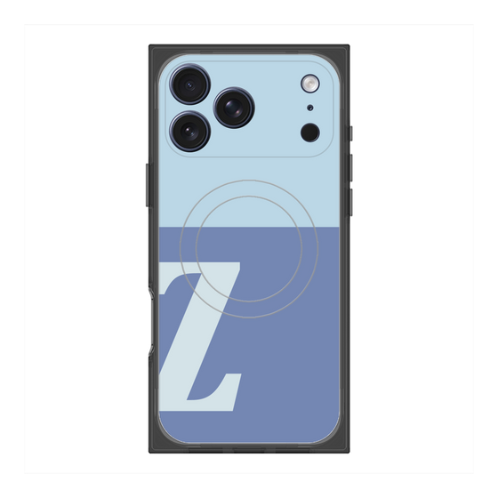 プレミアムスクエアケース with MagSafe［ オリジナル - initial two tone - Z blue ］