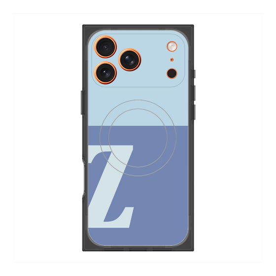 プレミアムスクエアケース with MagSafe［ オリジナル - initial two tone - Z blue ］