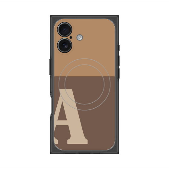 プレミアムスクエアケース with MagSafe［ オリジナル - initial two tone - A brown ］